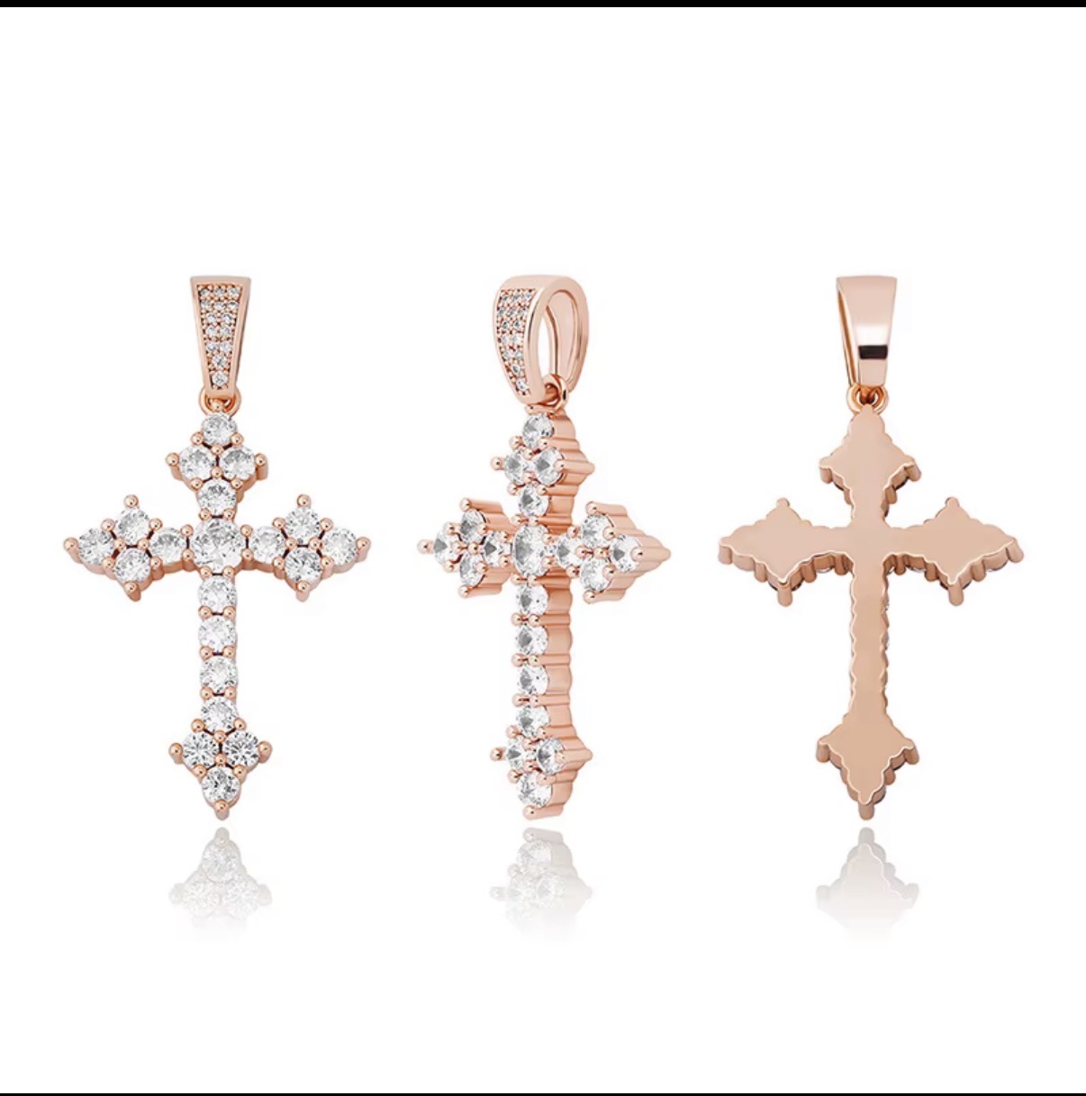 Photo from Sofia G.'s order of New charm Hiphop jewelry Brass gold plated bling iced out cubic zircon cross pendent necklace rope chain