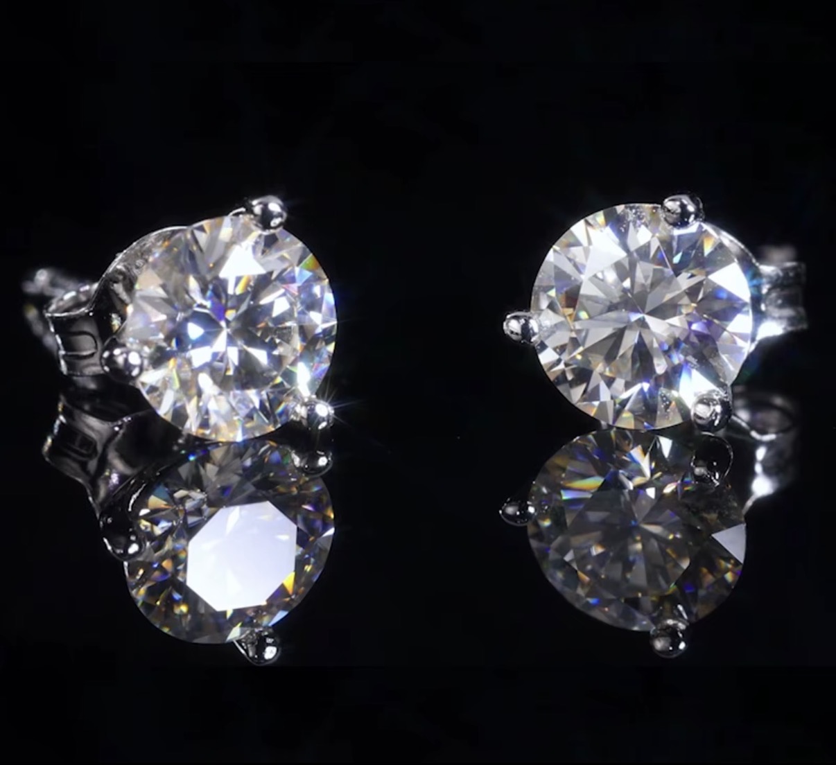 Luxury 2CT 1CT 3CT Diamond Test Passed S925 GRA VVS Moissanite Stud Men Hiphop 925 Sterling Silver Earring with GRA Certificate