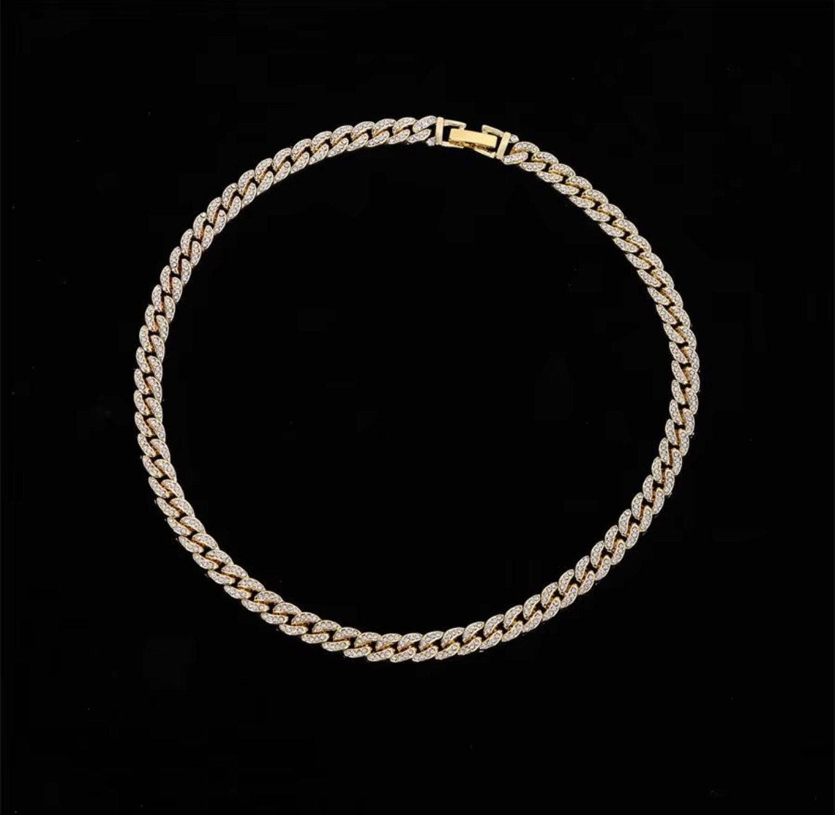 Photo from Hannah L.'s order of Stock Alloy and one row Bling Rhinestone Hip Hop iced Out 8mm width Cuban chain bracelet