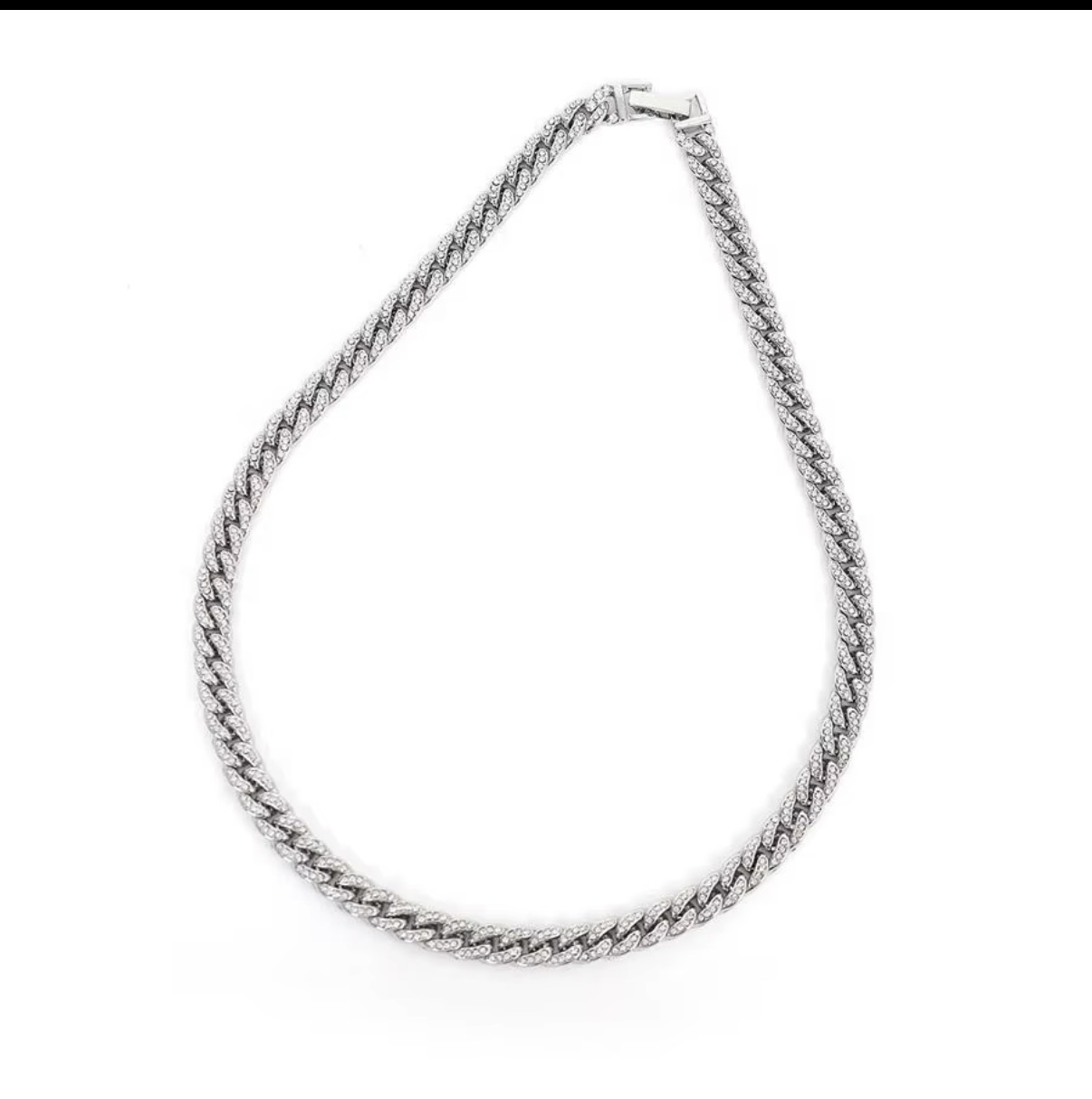 Photo from Camila O.'s order of Stock Alloy and one row Bling Rhinestone Hip Hop iced Out 8mm width Cuban chain bracelet