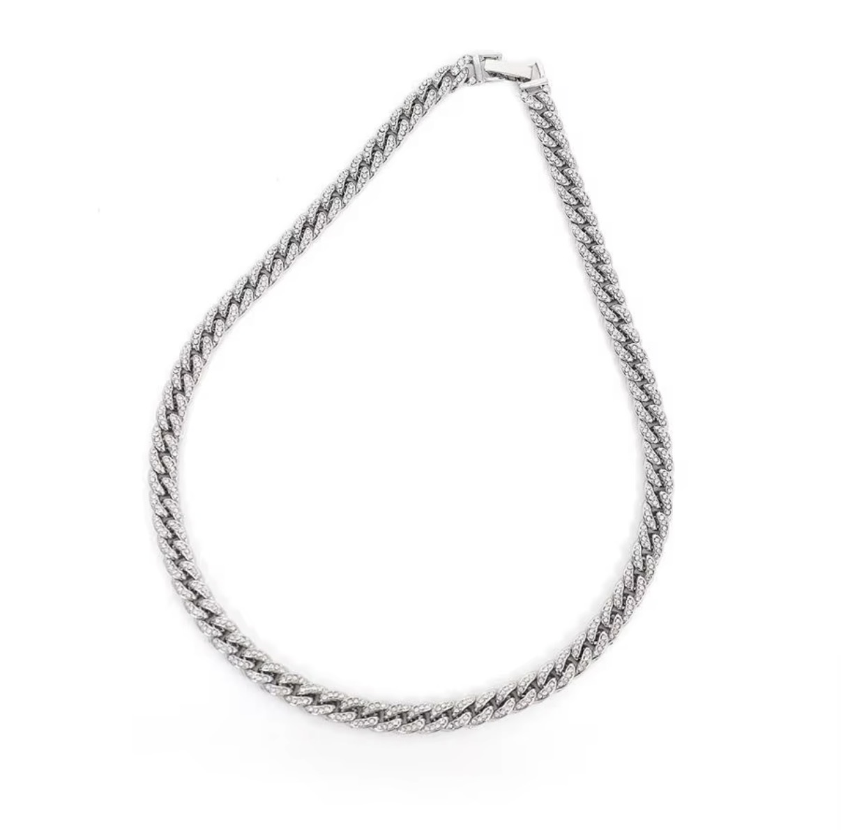 Photo from Hannah L.'s order of Stock Alloy and one row Bling Rhinestone Hip Hop iced Out 8mm width Cuban chain bracelet